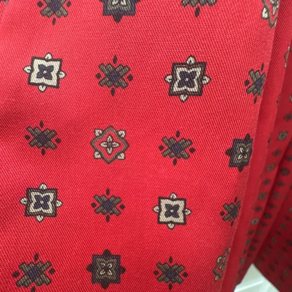 David Brooks Skirt Pleated Midi Red Women's 10/12 Pockets Belt Loops USA 80s VTG